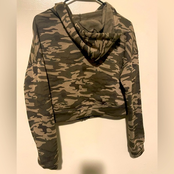 Hiding Out Crop Zip Up Hoodie - Picture 2 of 3